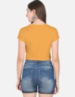 Golden Yellow Crop Top For Women - Image 2
