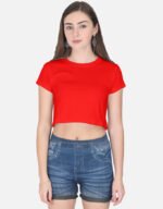 Classic Red Crop Top For Women