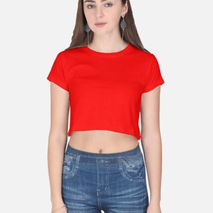 Classic Red Crop Top For Women
