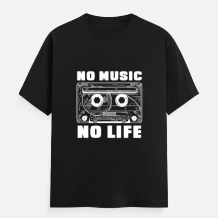 Cassette Tape Line Art Music T-Shirt For Men