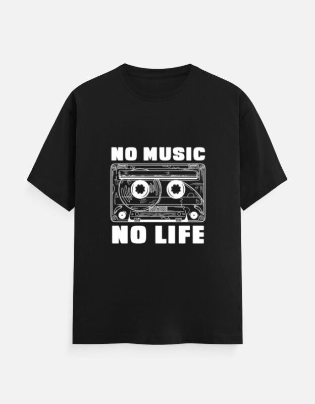 Cassette Tape Line Art Music T-Shirt For Men