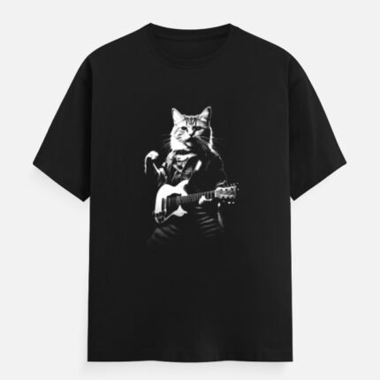 Unisex Guitar Playing Cat T-Shirt