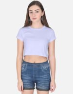 Lavender Colour Crop Top For Women