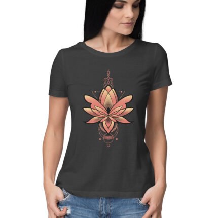 Geometric Lotus T-Shirt For Women