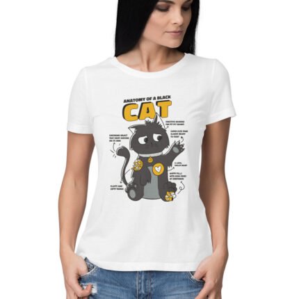 Anatomy Of A Black Cat T-Shirt For Women