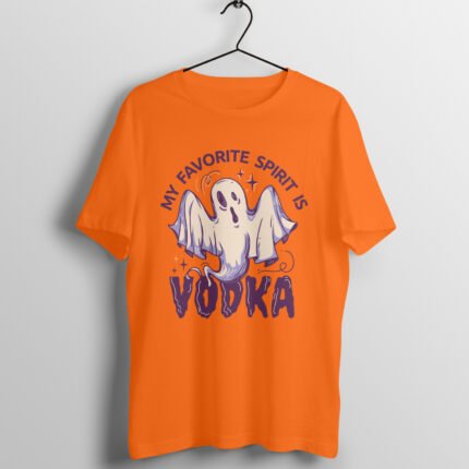 Funny Drunk Cartoon Ghost T Shirt orange