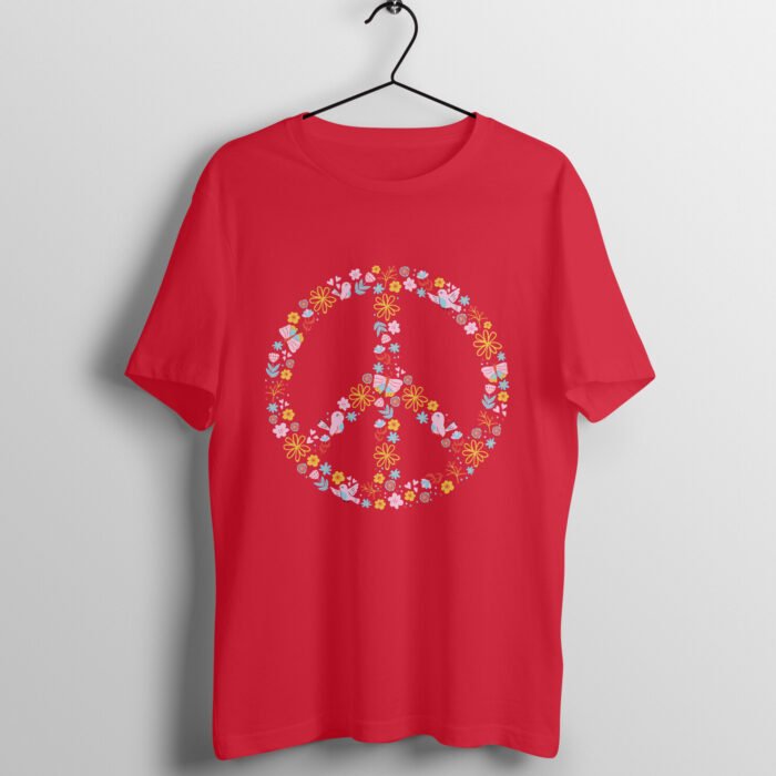 Floral Peace Symbol T-Shirt - Image 3