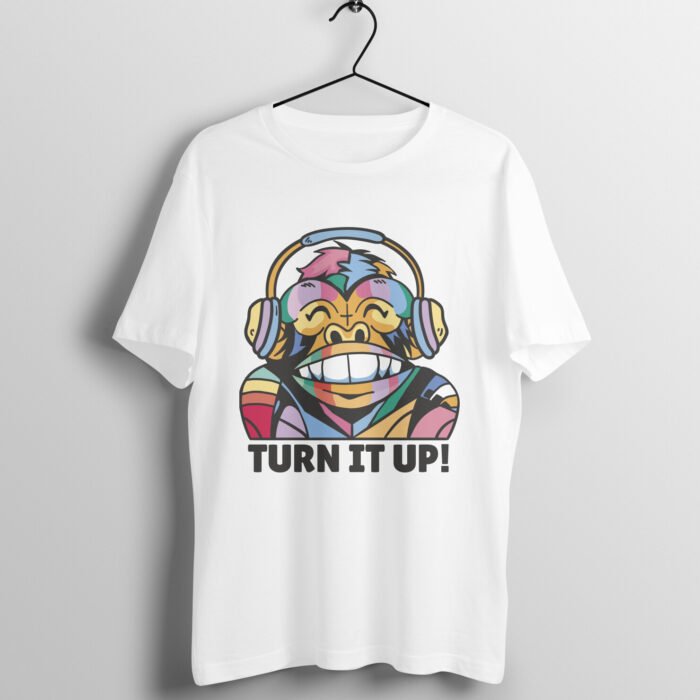 Colorful Music Monkey Print T-Shirt